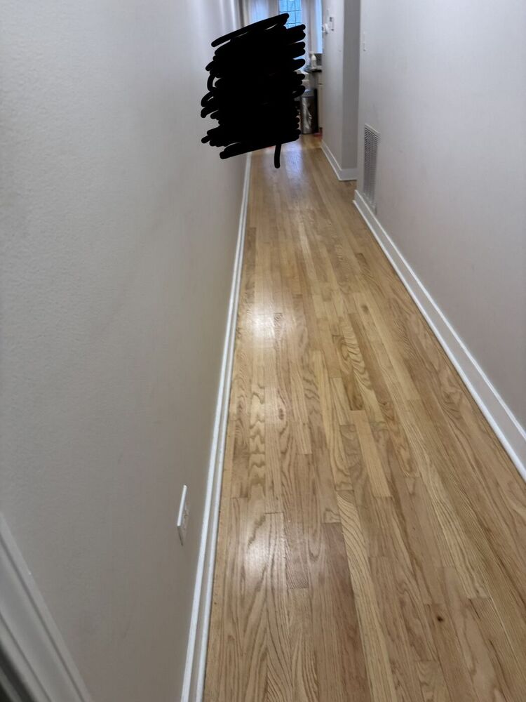 Clean hallway after renovation debris hauled away by 708 JUNK